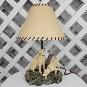 Very Rare Vintage Living Stone Yellow Labrador Retrievers Lamp